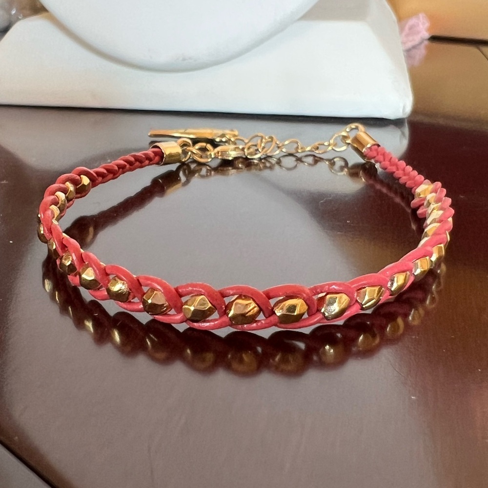 Chloe + Isabel Dainty Leather + Faceted Bead Bracelet